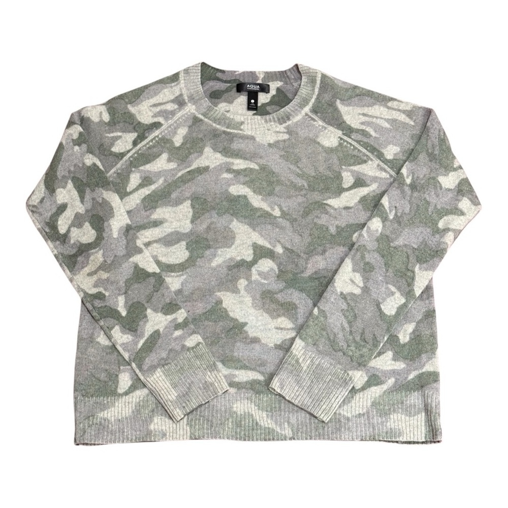 Aqua 100% Cashmere Camouflage Sweater
